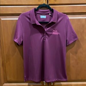 CALLAWAY Opti-Dry // PGA Women’s Golf Clinic // purple polo // short sleeve // L